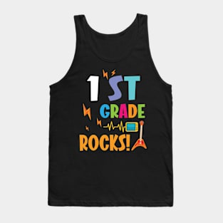 1st Grade Rocks Teachers Students Happy First Day Of School Tank Top